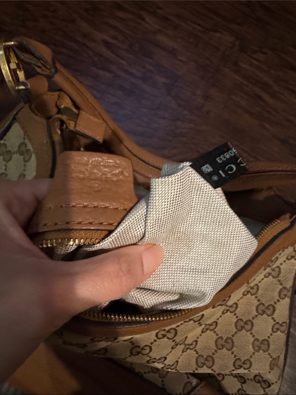 Gucci Beige and Brown GG Canvas Hobo Shoulder Bag - Picture 9 of 9